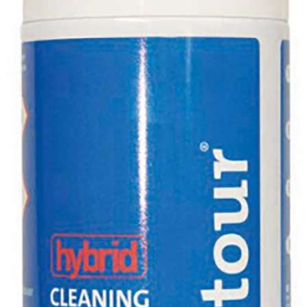 BCA Skin Cleaning Spray - A clear spray bottle with a white cap, featuring blue and red lettering that reads "hybrid" in a box above "CLEANING SPRAY".