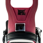 Bent Metal Logic Snowboard Bindings 2022-2023 - A pair of snowboard bindings with a black base and silver buckles.