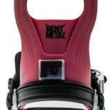 Bent Metal Logic Snowboard Bindings 2022-2023 - A pair of snowboard bindings with a black base and silver buckles.