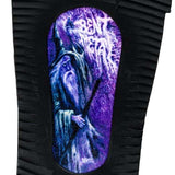 Bent Metal Logic Snowboard Bindings 2022-2023 - A black snowboard binding with a silver logo on top of the strap and a silver metal baseplate.