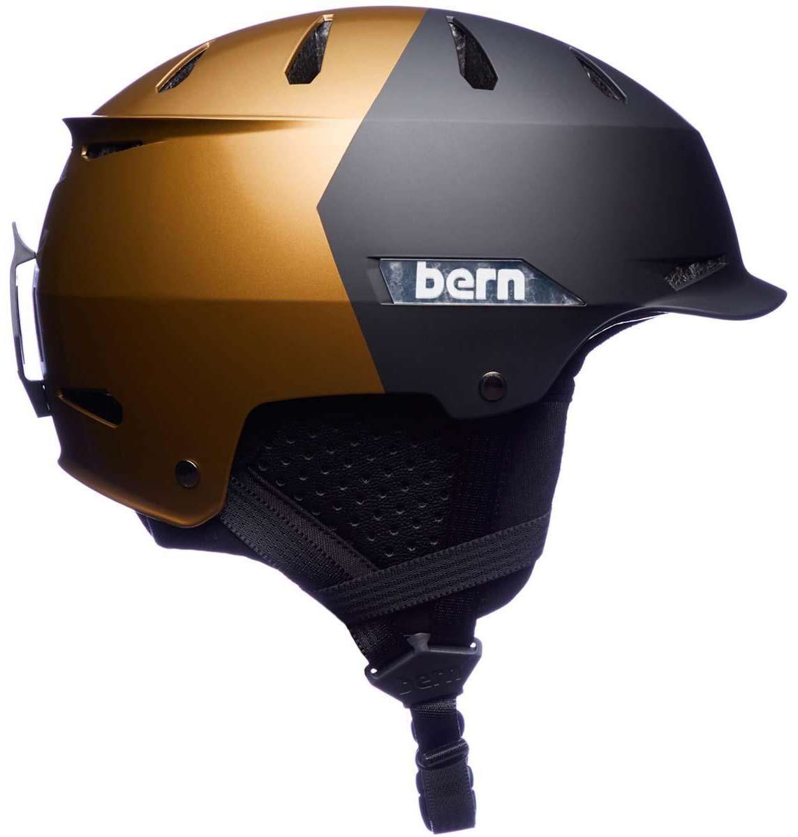 Bern Hendrix MIPS Helmet 2022-2023 - Matte black helmet with a white logo on the front and ventilation holes along the top.