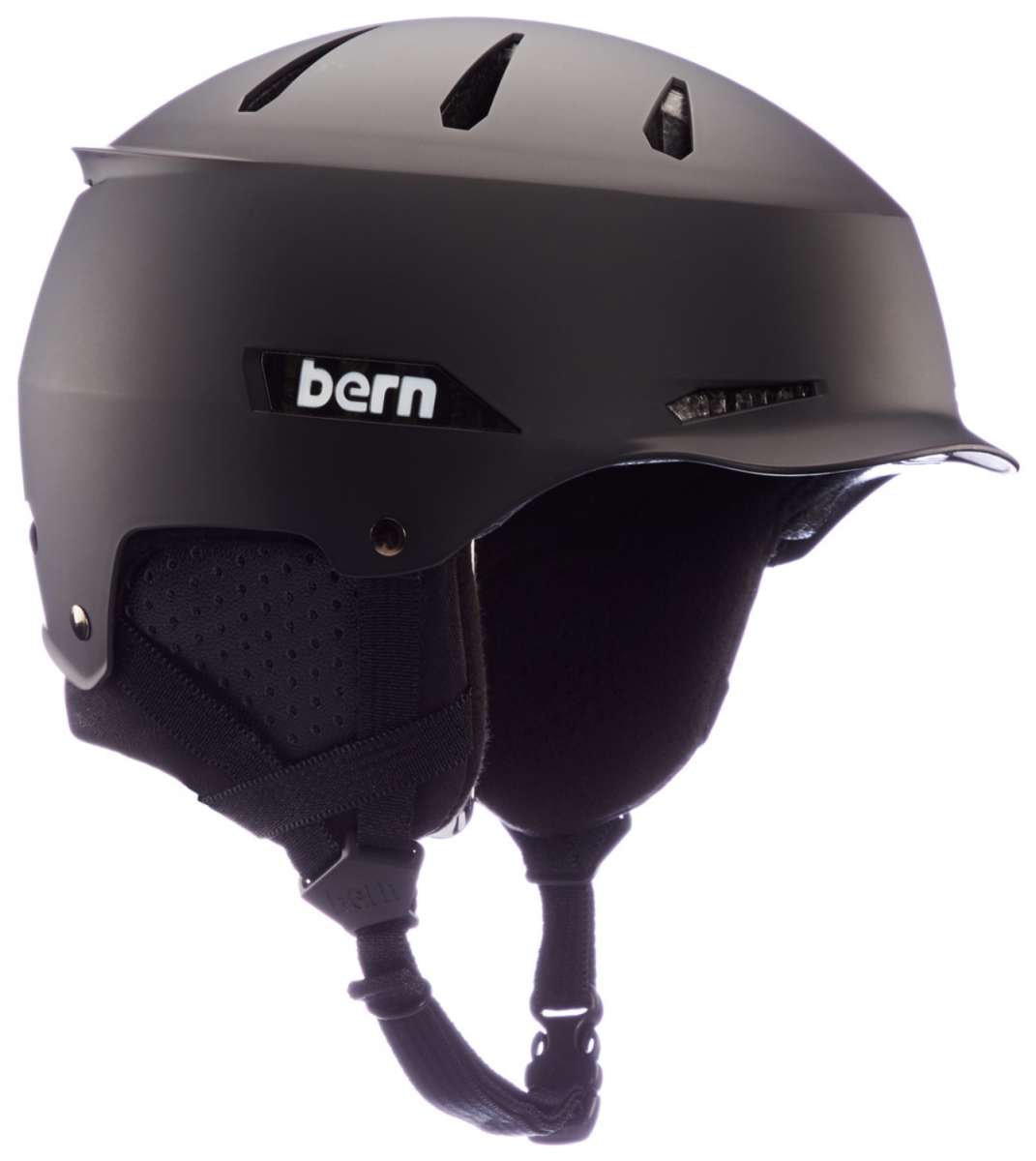 Bern Hendrix MIPS Helmet 2022-2023 - Matte black helmet with a sleek, aerodynamic design and ventilation holes on top.