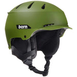 Bern Junior Hendrix MIPS Helmet 2024 - Matte green helmet with a black strap and white lettering on the side.