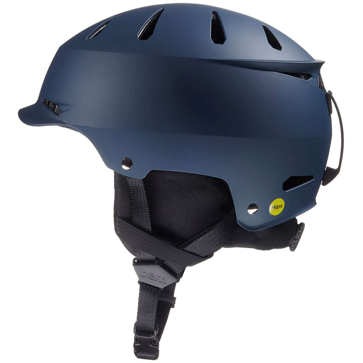 Bern Junior Hendrix MIPS Helmet 2024 - Matte black helmet with a sleek, aerodynamic design and ventilation holes on top.