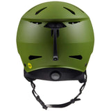 Bern Junior Hendrix MIPS Helmet 2024 - A green helmet with a black chin strap and white accents on the side.