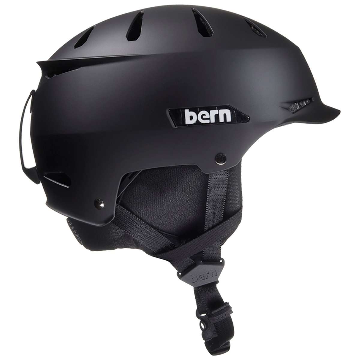 Bern Junior Hendrix MIPS Helmet 2024 - Matte black helmet with a sleek, aerodynamic design and ventilation holes on top.