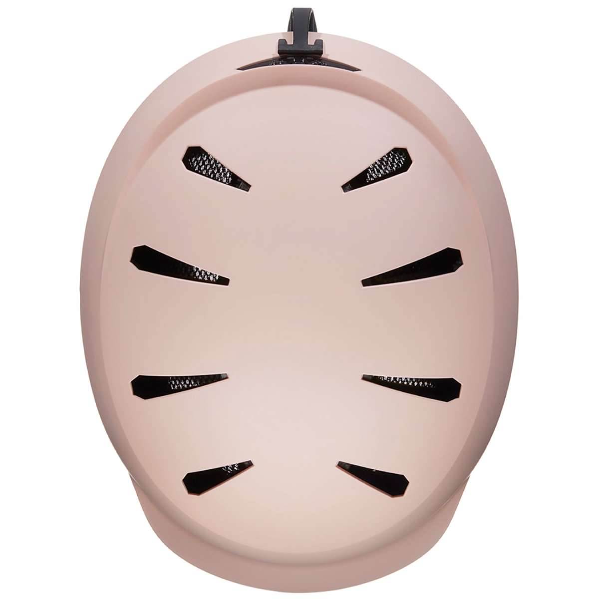 Bern Junior Hendrix MIPS Helmet 2024 - A light pink helmet with a black chin strap and ventilation holes on top.