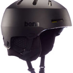 Bern Junior's Macon 2.0 MIPS Helmet 2024 - Matte black helmet with a sleek, aerodynamic design and ventilation holes on top.