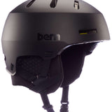 Bern Junior's Macon 2.0 MIPS Helmet 2024 - Matte black helmet with a sleek, aerodynamic design and ventilation holes on top.