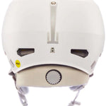 Bern Junior's Macon 2.0 MIPS Helmet 2024 - A white helmet with a black strap and a small silver buckle on top.