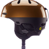 Bern Junior's Macon 2.0 MIPS Helmet 2024 - A bronze-colored helmet with a black chin strap and ventilation holes on top.