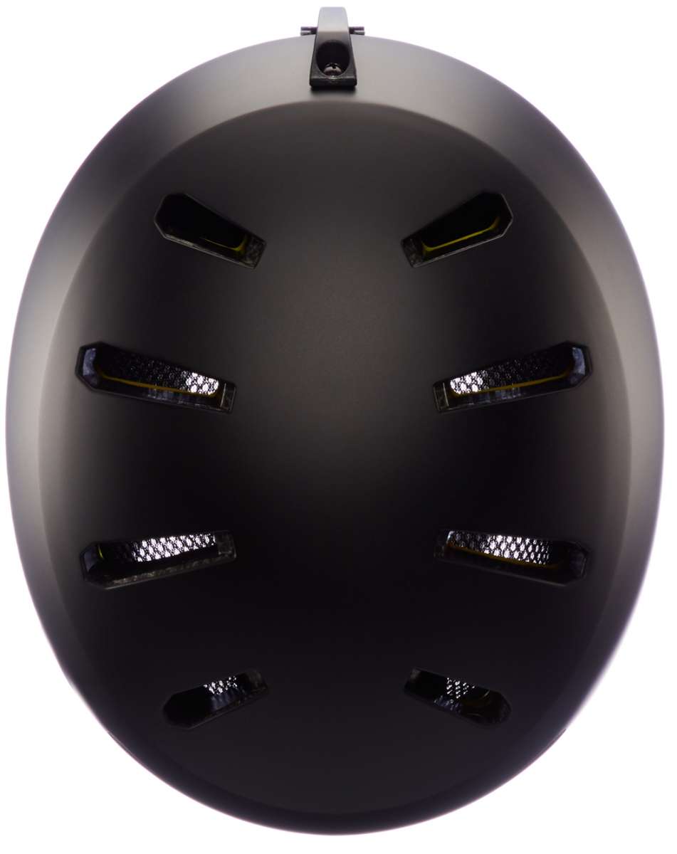 Bern Junior's Macon 2.0 MIPS Helmet 2024 - Matte black helmet with a sleek, aerodynamic design and integrated MIPS technology for enhanced safety.