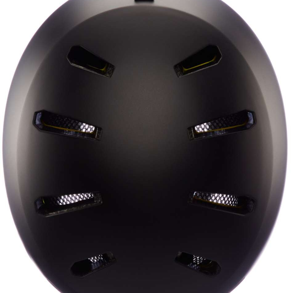 Bern Junior's Macon 2.0 MIPS Helmet 2024 - Matte black helmet with a sleek, aerodynamic design and integrated MIPS technology for enhanced safety.