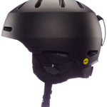 Bern Junior's Macon 2.0 MIPS Helmet 2024 - Matte black helmet with a sleek, aerodynamic design and ventilation holes on top.