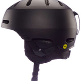 Bern Junior's Macon 2.0 MIPS Helmet 2024 - Matte black helmet with a sleek, aerodynamic design and ventilation holes on top.