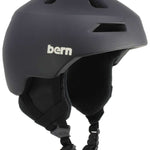 Bern Kids Nino 2.0 MIPS Helmet 2024 - A matte black helmet with a white "bern" logo on the side, featuring ventilation holes and straps at the back.