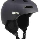 Bern Kids Nino 2.0 MIPS Helmet 2024 - A matte black helmet with a white "bern" logo on the side, featuring ventilation holes and straps at the back.