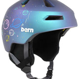 Bern Kids Nino 2.0 MIPS Helmet 2024 - A matte black helmet with a white logo on the front and a red stripe on the side.