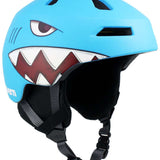 Bern Kids Nino 2.0 MIPS Helmet 2024 - A sky blue helmet with a cartoonish face on the front, featuring one eye and three short black lines representing eyebrows.
