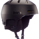 Bern Macon 2.0 MIPS Helmet - Matte black helmet with a sleek, aerodynamic design and ventilation holes on top.