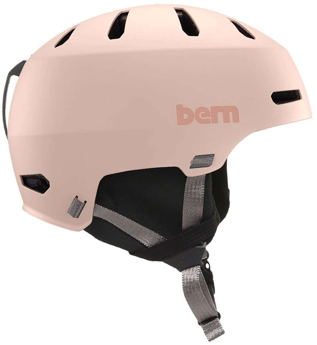 Bern Macon 2.0 MIPS Helmet - Matte black helmet with a white logo on the front and ventilation holes along the top.