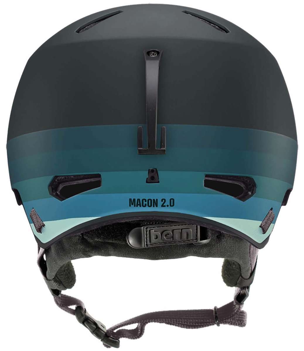 Bern Macon 2.0 MIPS Helmet 2024 - A black helmet with a white logo on the front and straps at the back.
