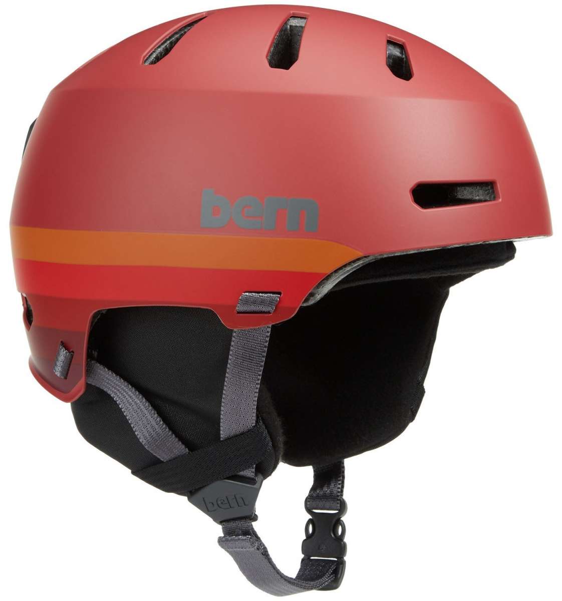 Bern Macon 2.0 MIPS Helmet - Matte black helmet with a white logo on the front and ventilation holes along the top.