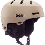 Bern Macon 2.0 MIPS Helmet - A tan helmet with a black strap and buckle on the back, featuring ventilation holes along the top.