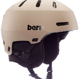 Bern Macon 2.0 MIPS Helmet - A tan helmet with a black strap and buckle on the back, featuring ventilation holes along the top.