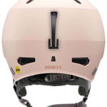 Bern Macon 2.0 MIPS Helmet 2024 - A white helmet with a black strap and a yellow sticker on the left side.