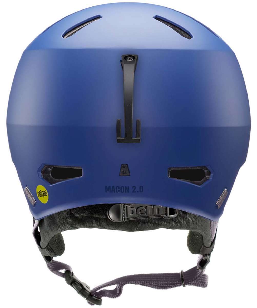 Bern Macon 2.0 MIPS Helmet 2024 - A blue helmet with a black strap and white logo on the front.