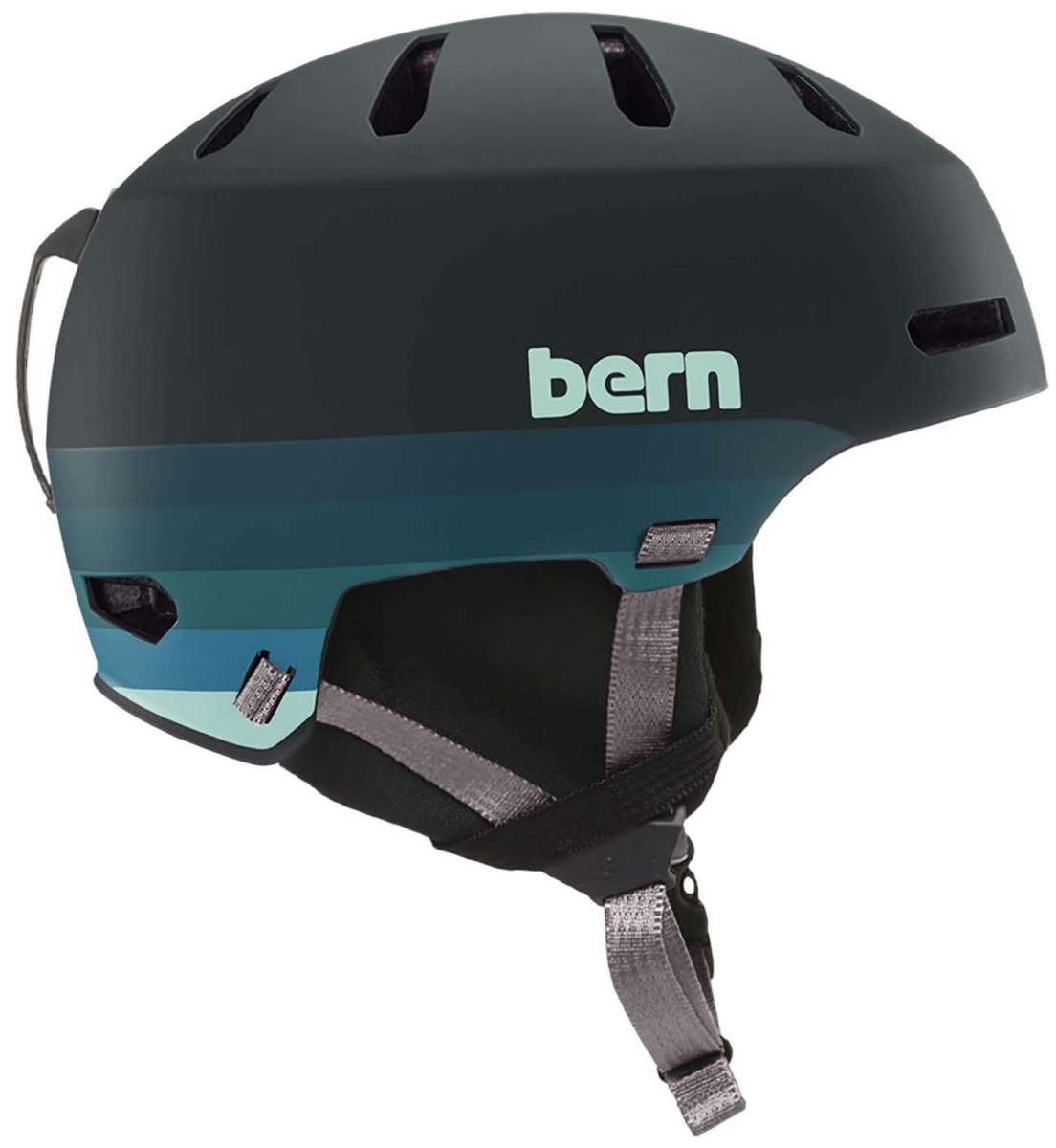 Bern Macon 2.0 MIPS Helmet - Matte black helmet with a white logo on the front and ventilation holes along the top.