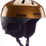 Bern Macon 2.0 MIPS Helmet - 2024 helmet with a sleek black shell and white accents on the side vents.