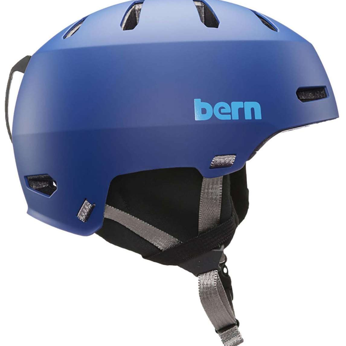 Bern Macon 2.0 MIPS Helmet - Matte black helmet with a white logo on the front and ventilation holes along the top.
