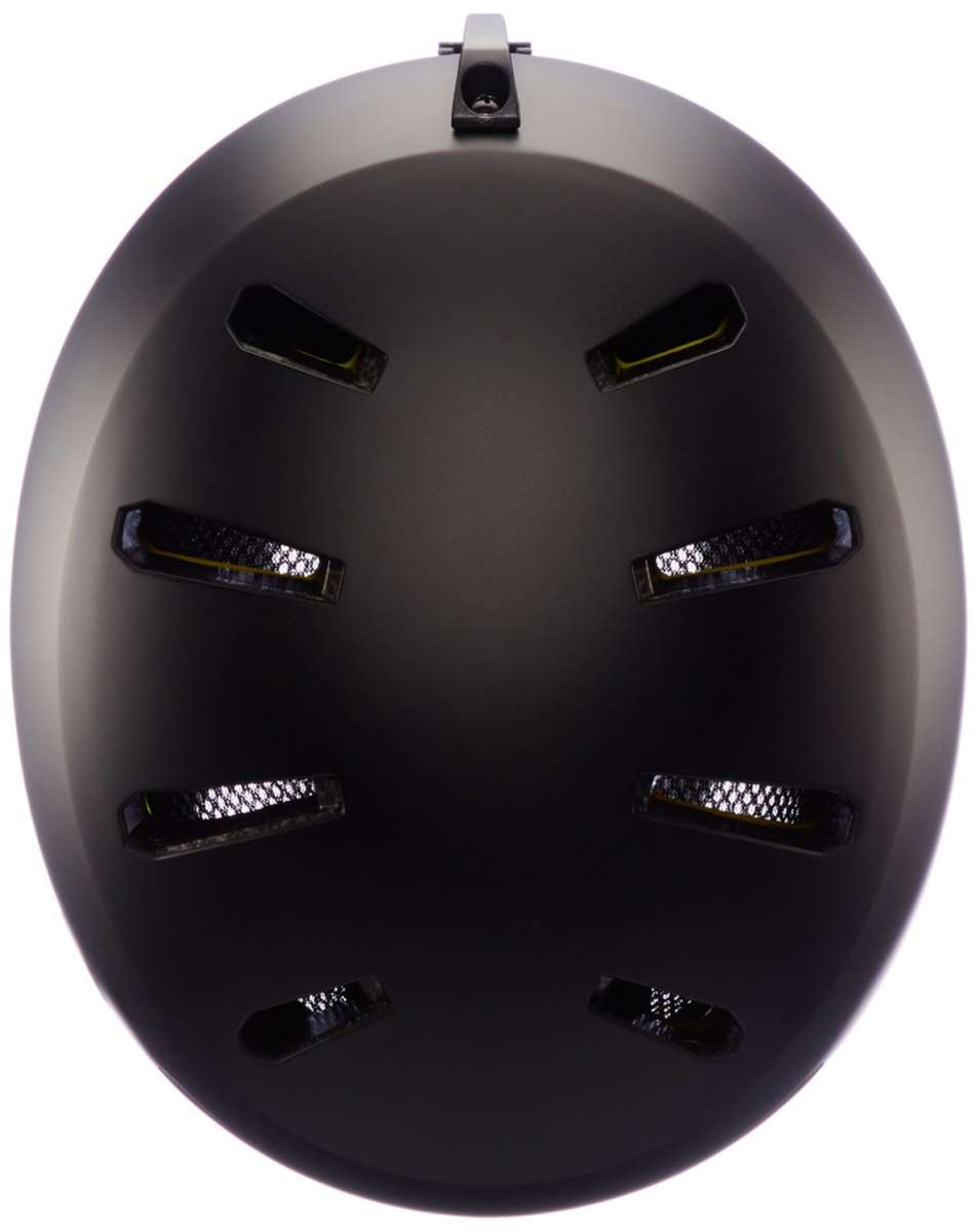 Bern Macon 2.0 MIPS Helmet 2024 - Matte black helmet with MIPS technology and ventilation holes on top.