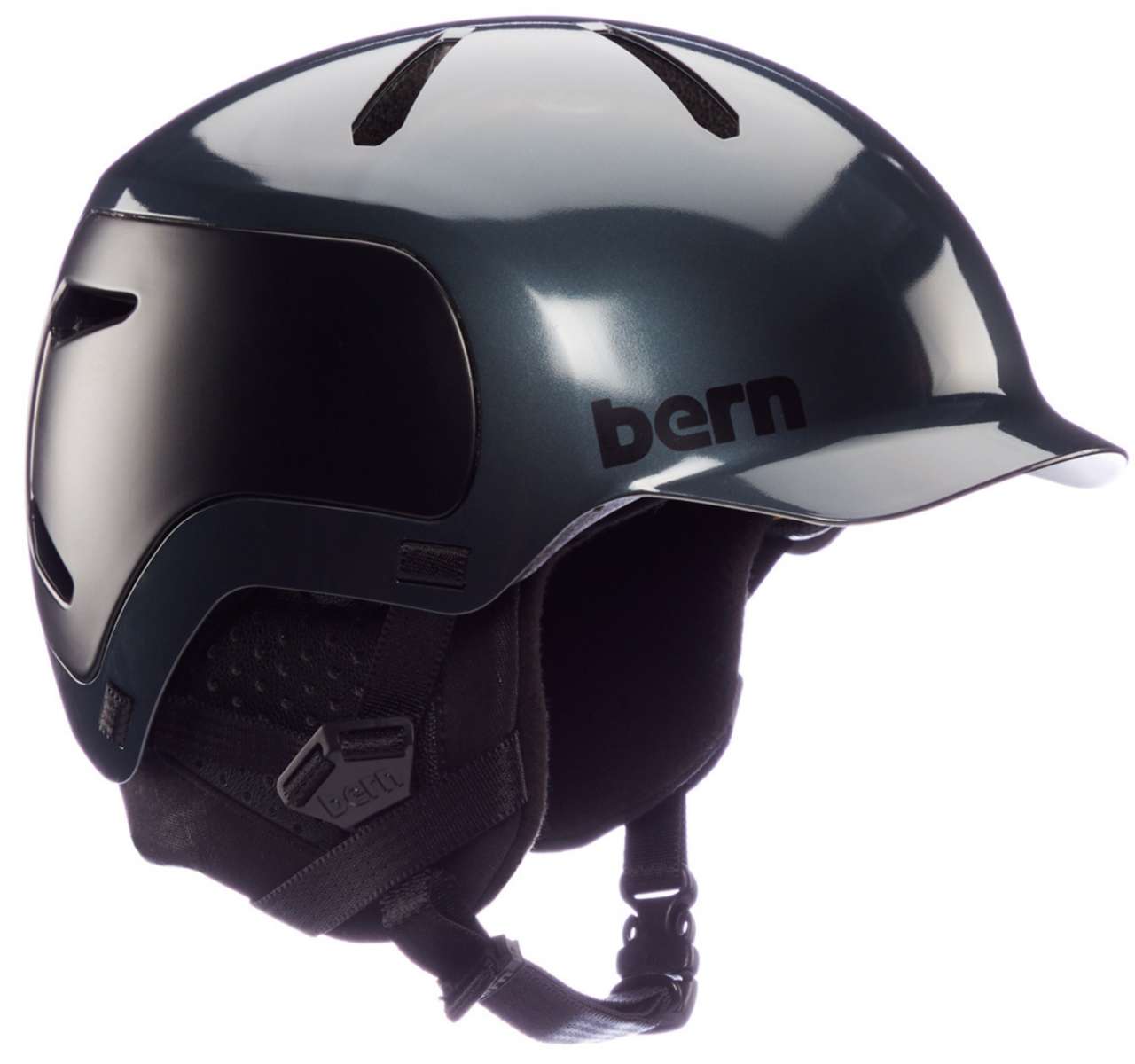 Bern Watts 2.0 MIPS Helmet 2022-2023 - A black helmet with a glossy finish and a prominent "MIPS" logo on the side.