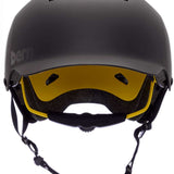 Bern Watts 2.0 MIPS Helmet 2022-2023 - Matte black helmet with a sleek, aerodynamic design and ventilation holes on top.