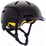 Bern Watts 2.0 MIPS Helmet 2022-2023 - Matte black helmet with a sleek, aerodynamic design and ventilation holes on top.