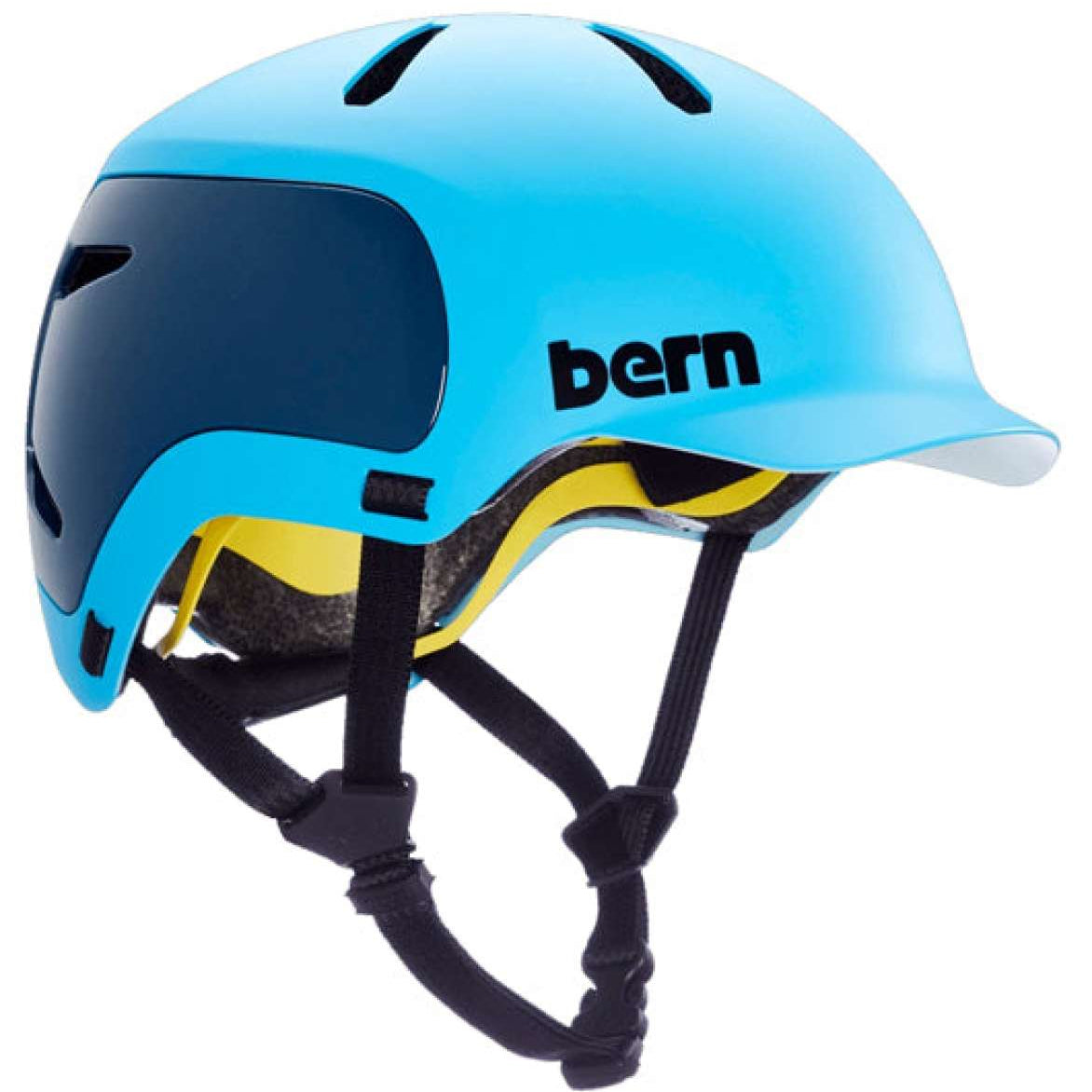 Bern Watts 2.0 MIPS Helmet 2024 - A matte black helmet with a white logo on the front and a sleek, aerodynamic design.