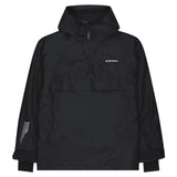 Beyond Medals Anorak 2L Shell Jacket 2024 - A black jacket with a hood, featuring white text on the chest and sleeve.