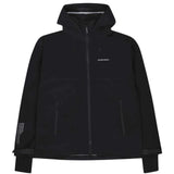 Beyond Medals High Tech 3L Shell Jacket 2024 - A black jacket with a hood, featuring a zipper down the front and two zippered pockets on either side.