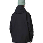 Beyond Medals High Tech 3L Shell Jacket 2024 - A black jacket with a hood, featuring a zipper and two zippered pockets on the front.