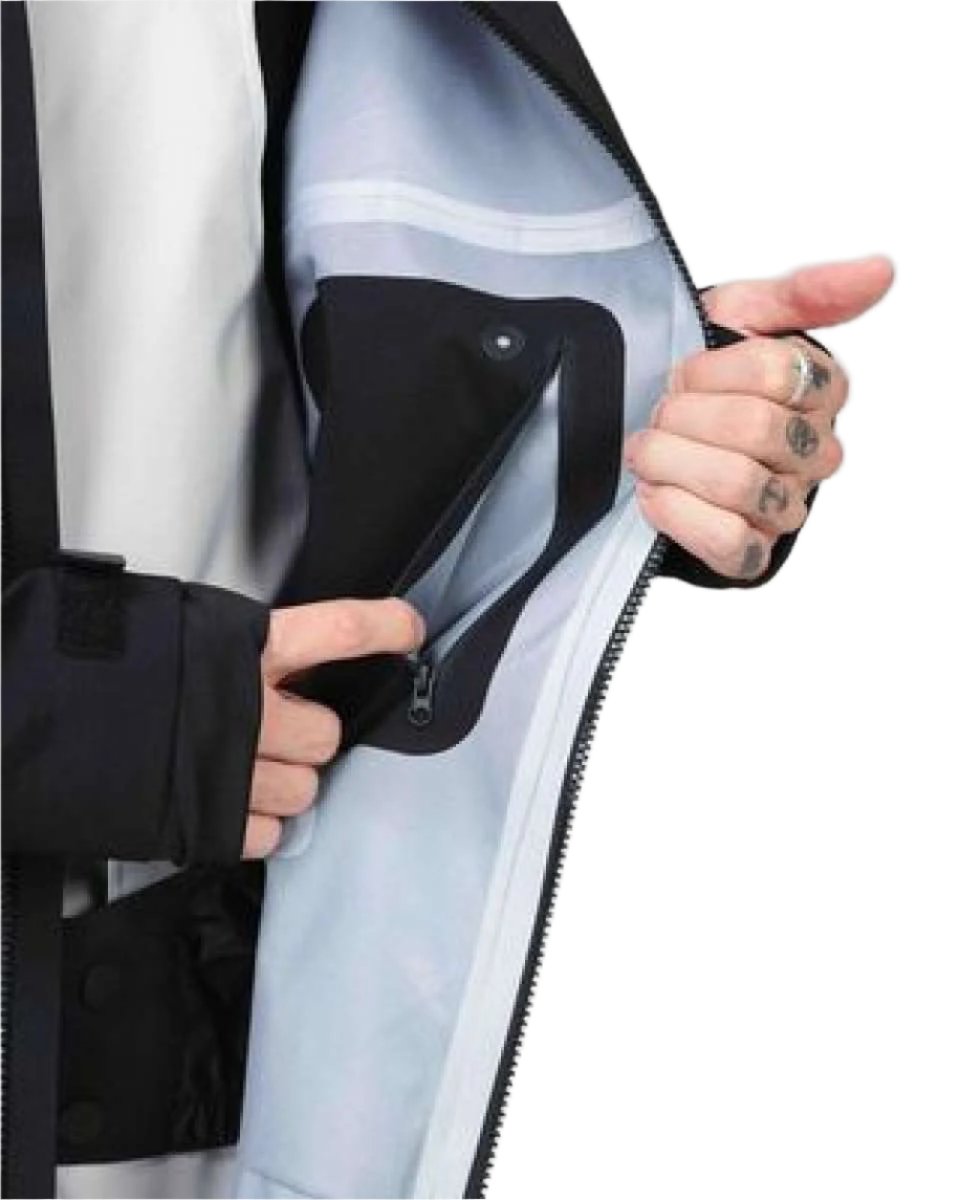 Beyond Medals High Tech 3L Shell Jacket 2024 - Black jacket with a black zipper and black hardware.