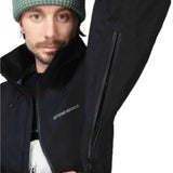 Beyond Medals High Tech 3L Shell Jacket 2024 - A black jacket with a high collar and zippered pockets.