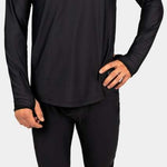 BlackStrap Skyliner Full Leg Bottom Baselayer - A black pair of full leg bottoms with a subtle white logo on the left thigh.