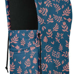 BlackStrap Camber Hood Adjustable Balaclava Print 2024 - A blue balaclava with a pink floral pattern and black drawstrings.