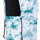 BlackStrap Camber Hood Adjustable Balaclava Print 2024 - A black and white tie-dye patterned balaclava with a hood, featuring adjustable drawstrings on the sides.