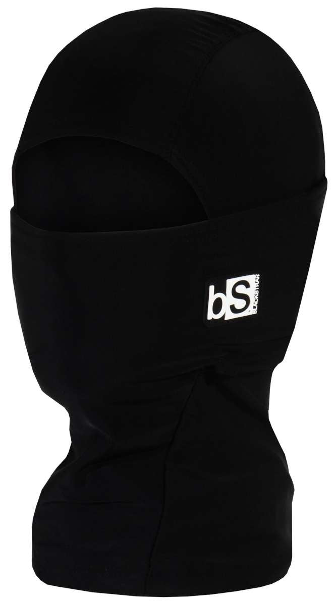 BlackStrap Kids Hood Solid Balaclava - A black balaclava with a hood, featuring a solid design and intended for children.