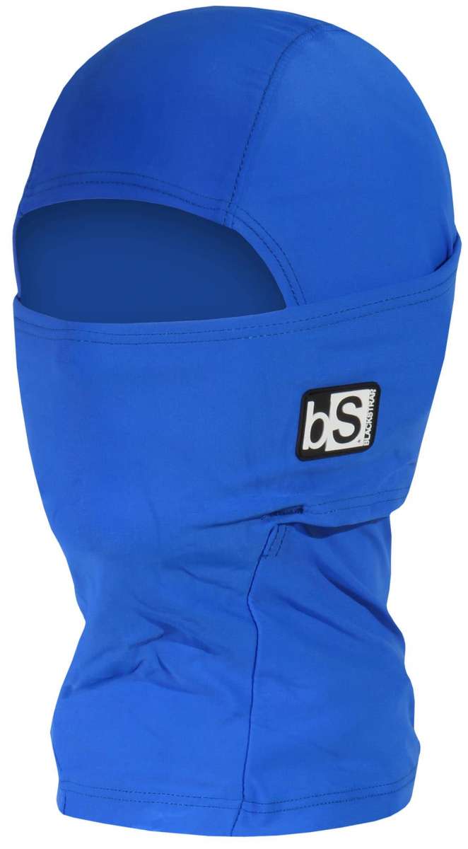 BlackStrap Kids Hood Solid Balaclava 2024 - A royal blue balaclava with a black logo on the front.