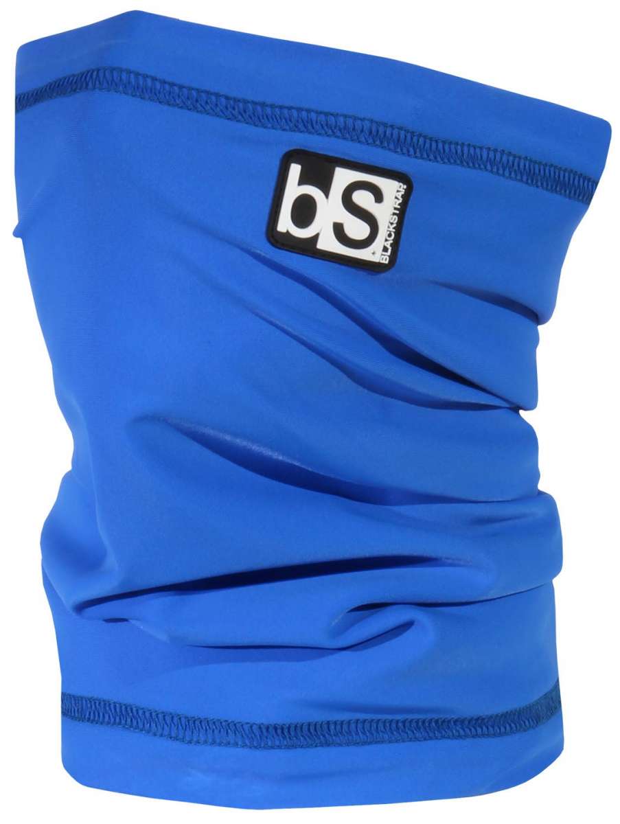 BlackStrap Kids Tube Dual Layer 2024 - A royal blue neck gaiter with a black logo patch featuring white letters "bs" and the words "BLACKSTRAP" in small white font.
